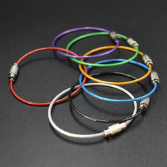 5pcs Stainless Steel Wire Keychains for Outdoor Hiking