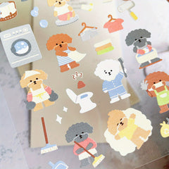 1pc Dog Cleaning Stickers Scrapbook Journal Stationery Art Supply