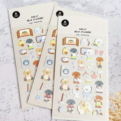 1pc Dog Cleaning Stickers Scrapbook Journal Stationery Art Supply