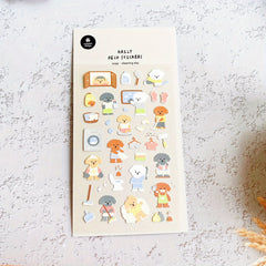 1pc Dog Cleaning Stickers Scrapbook Journal Stationery Art Supply