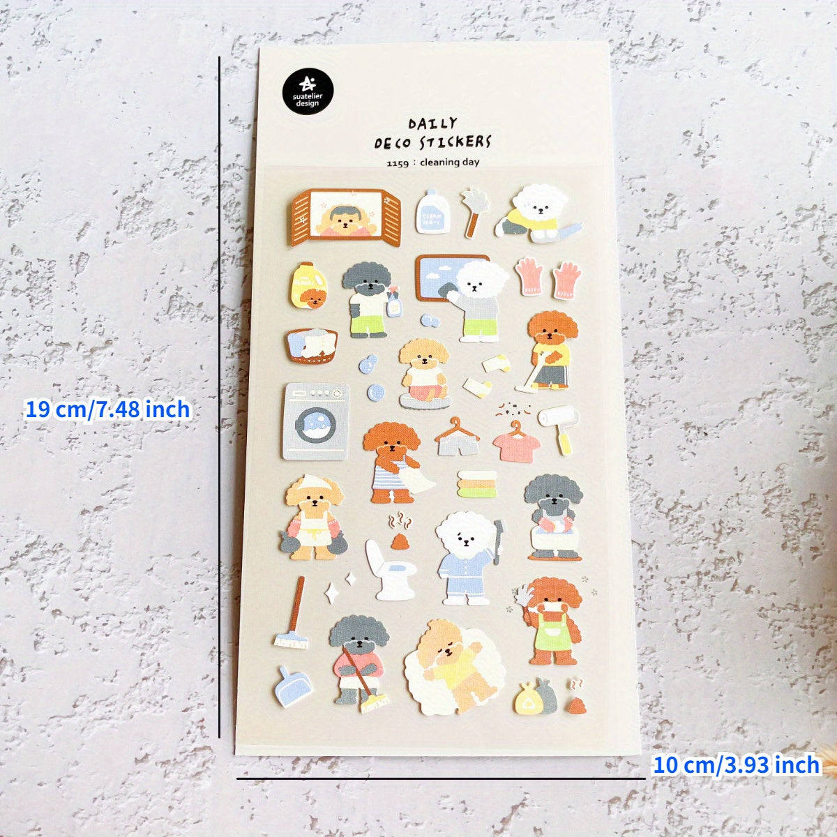 1pc Dog Cleaning Stickers Scrapbook Journal Stationery Art Supply