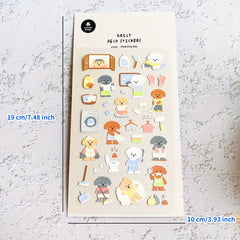 1pc Dog Cleaning Stickers Scrapbook Journal Stationery Art Supply