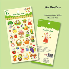 Cats Animals Fruits PVC Stickers Scrapbook Journal Diary Stationery Decor Gift