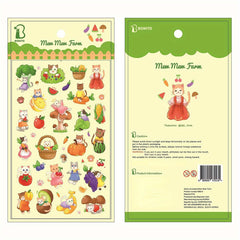 Cats Animals Fruits PVC Stickers Scrapbook Journal Diary Stationery Decor Gift