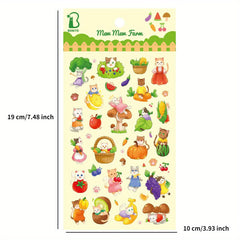 Cats Animals Fruits PVC Stickers Scrapbook Journal Diary Stationery Decor Gift