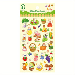 Cats Animals Fruits PVC Stickers Scrapbook Journal Diary Stationery Decor Gift