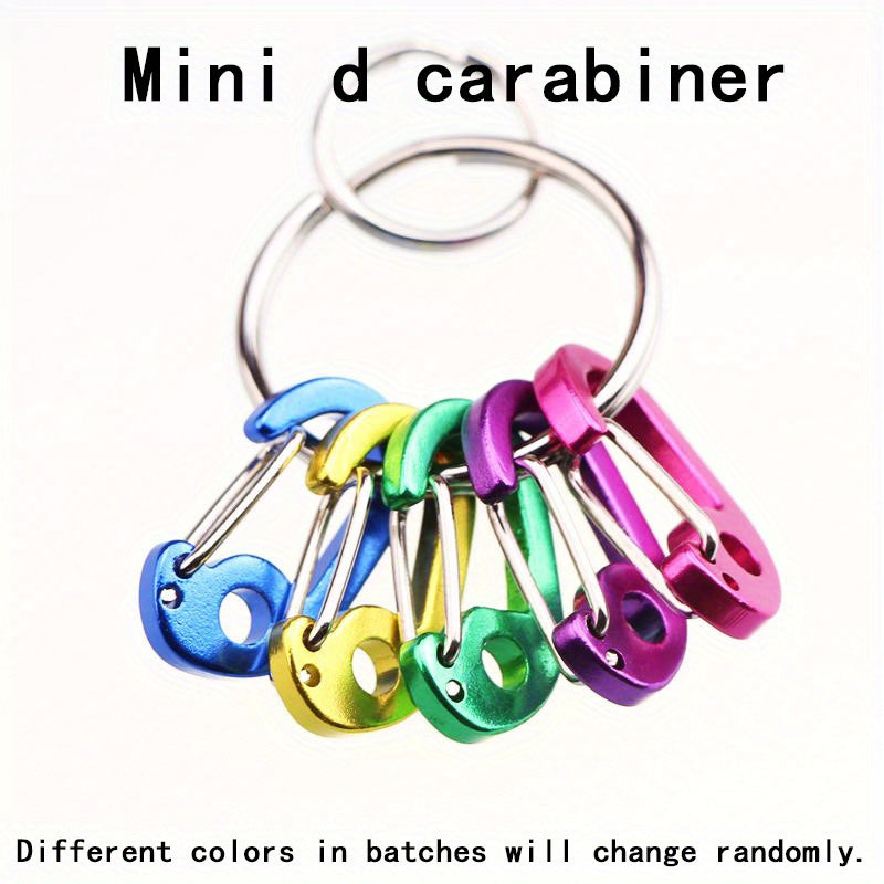 7pcs Mini D Carabiner Set Aluminum & Steel