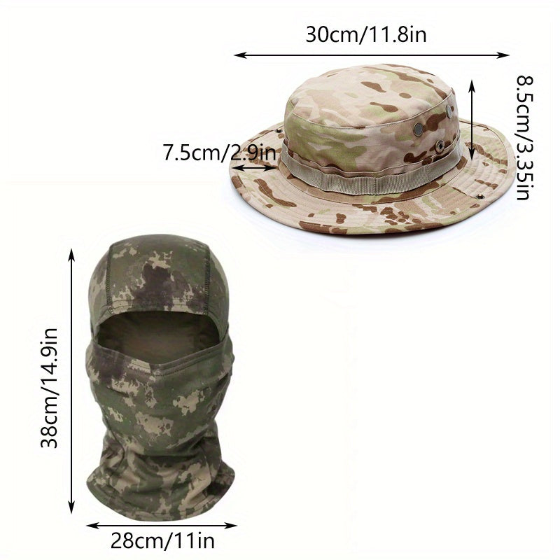Camouflage Balaclava Cap & Mask Set Outdoor Sports UV Protection