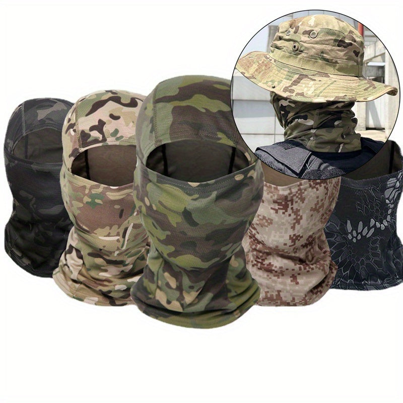 Camouflage Balaclava Cap & Mask Set Outdoor Sports UV Protection