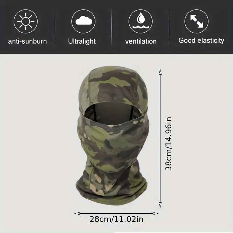 Camouflage Balaclava Cap & Mask Set Outdoor Sports UV Protection