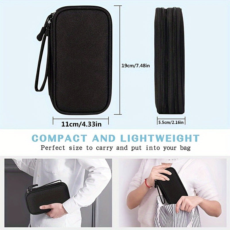 Portable Double-Layer Cable Organizer Bag
