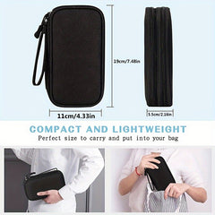 Portable Double-Layer Cable Organizer Bag