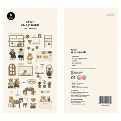 1pc Ins Coffee Bear Paper Stickers Scrapbooking Diy Journal Stationery Sticker