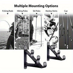 Waterproof Fishing Rod Holder Wall Hanger Rack - Holds 3 Rods