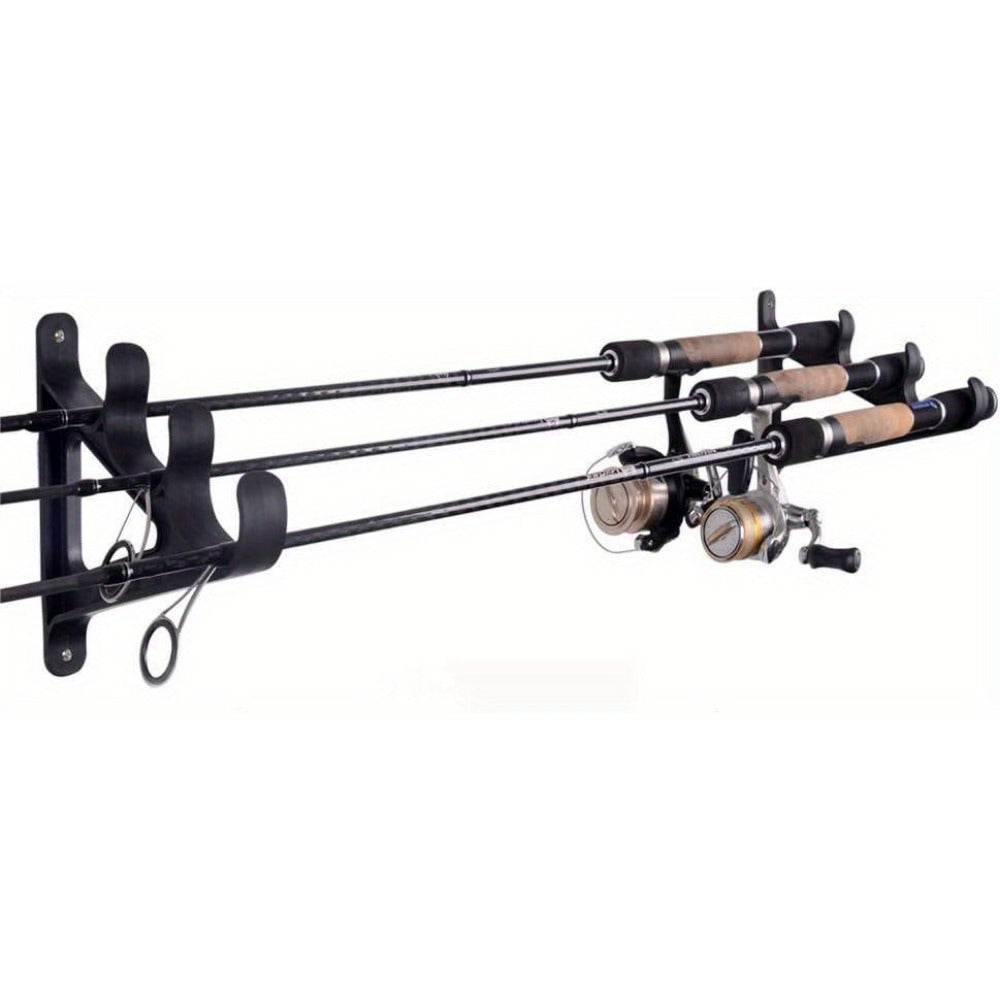 Waterproof Fishing Rod Holder Wall Hanger Rack - Holds 3 Rods