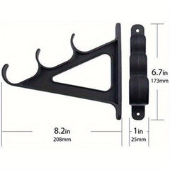 Waterproof Fishing Rod Holder Wall Hanger Rack - Holds 3 Rods