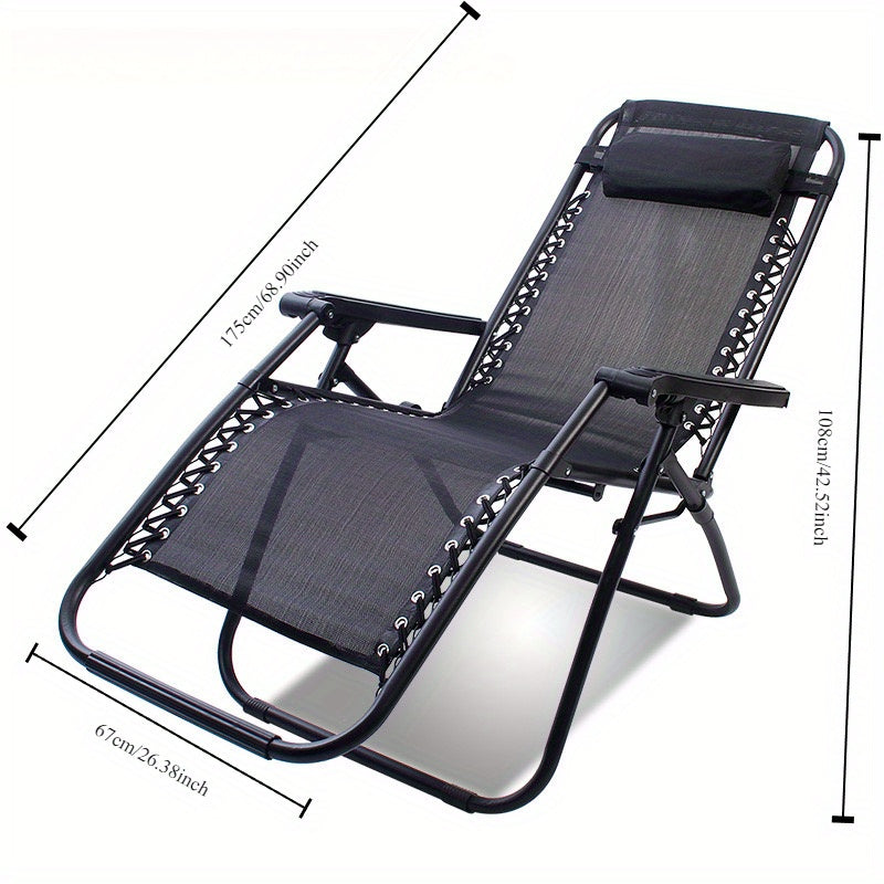 Folding Lounge Chair for Outdoor Camping Beach Office Lunch Break