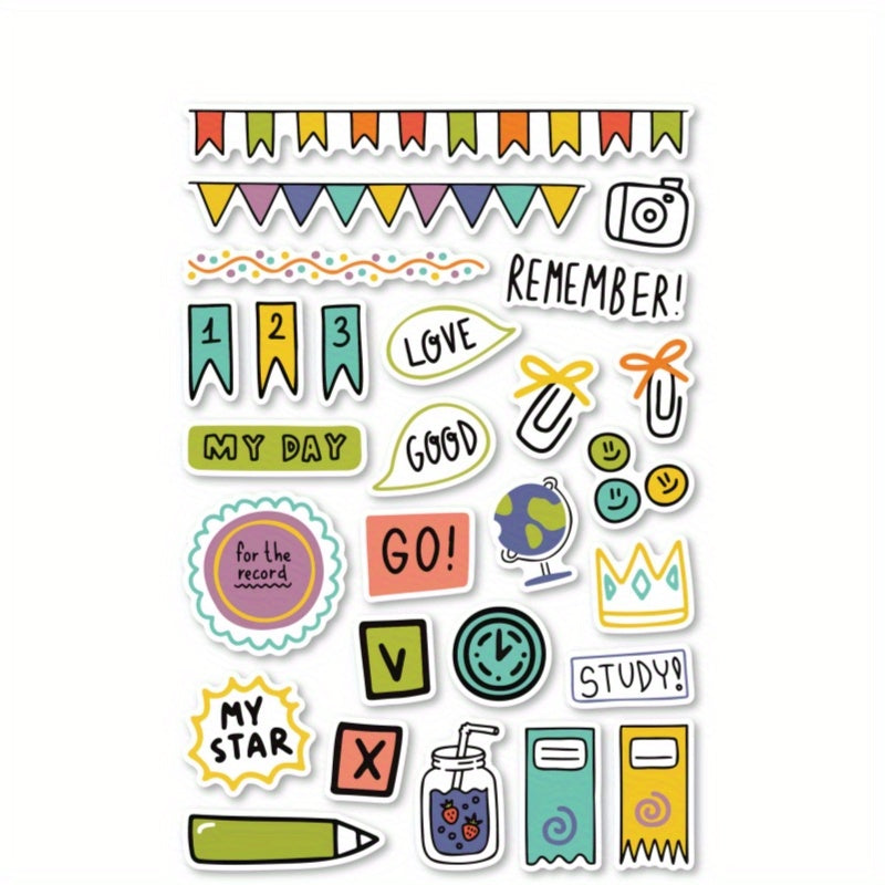 240pcs Planner Stickers Hand painted Element Doodle Scrapbook Sticker