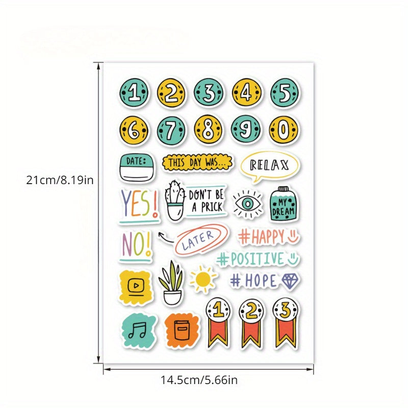 240pcs Planner Stickers Hand painted Element Doodle Scrapbook Sticker