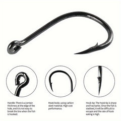 100pcs High Carbon Steel Barbed Fish Hook Set - Sharp & Durable Fishing Hooks