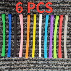 6 Elastic Rubber Wrapped Straps w/ Large Bands for Notebook Office Equipment