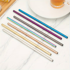 4pcs Stainless Steel Straws Set with Cleaning Brush & Carry Bag