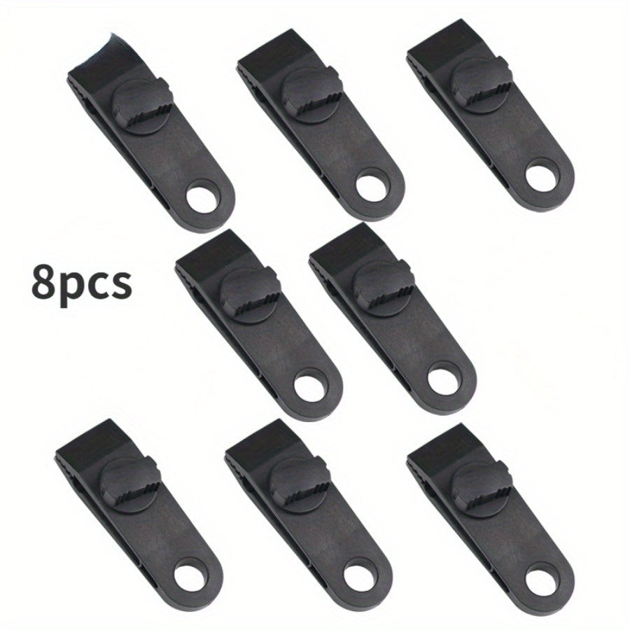 8PCS Outdoor Camping Tent Clips Reinforced Nylon Buckle Wind Rope Fixing Clip