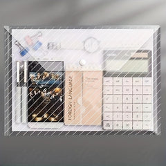 5pcs Transparent Waterproof File Bags Button Test Paper Storage