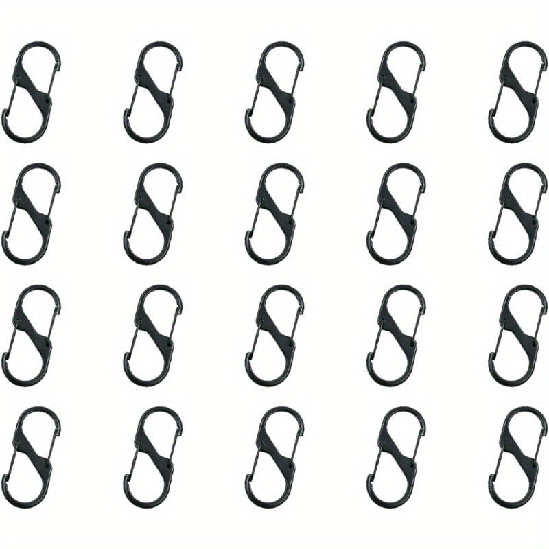20 40pcs S shape Carabiner Alloy Snap Hook Mini Spring Clips Keychain Clip