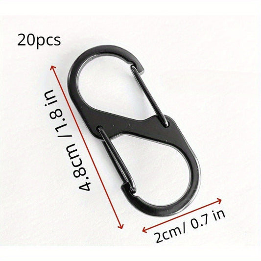 20 40pcs S shape Carabiner Alloy Snap Hook Mini Spring Clips Keychain Clip