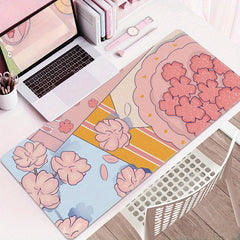 Pink Mouse Pad Computer Laptop Extended Pad Non-slip Rubber Keyboard Desktop Mat