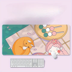 Pink Mouse Pad Computer Laptop Extended Pad Non-slip Rubber Keyboard Desktop Mat
