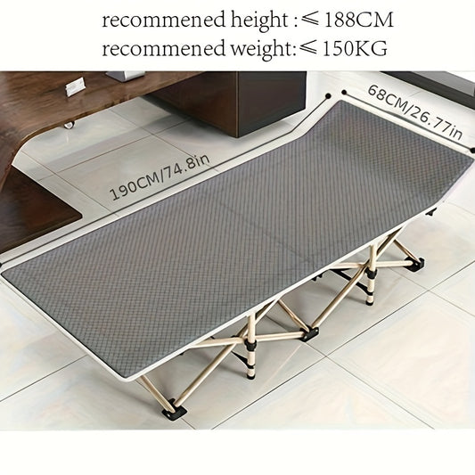 Portable Folding Bed for Adults Camping Travel Office Naps Beach Vacations