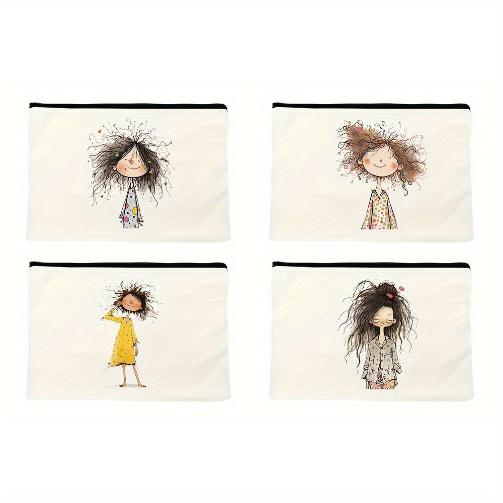 Canvas Makeup Bag Zipper Cosmetic Bag For Travel
