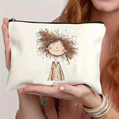 Canvas Makeup Bag Zipper Cosmetic Bag For Travel