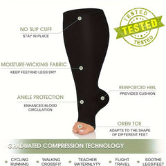 Copper Compression Socks Open Toe Sports High Elastic Circulation