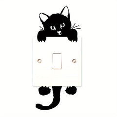 4pcs Cat Switch Stickers Decorative Room Bedroom Living Room Switch Stickers