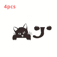 4pcs Cat Switch Stickers Decorative Room Bedroom Living Room Switch Stickers
