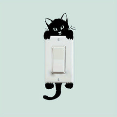 4pcs Cat Switch Stickers Decorative Room Bedroom Living Room Switch Stickers