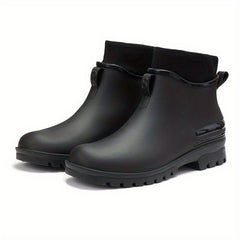 Women's Waterproof Rain Boots Elastic Band Anti-slip Heeled Comfort Shoes