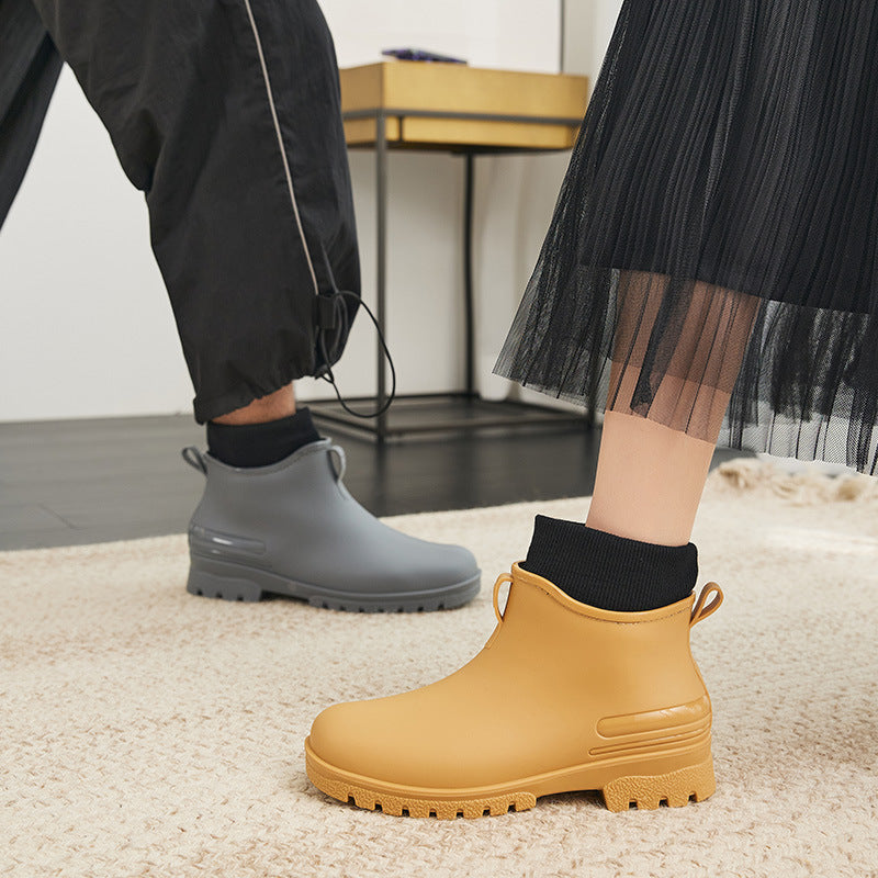 Women's Waterproof Rain Boots Elastic Band Anti-slip Heeled Comfort Shoes