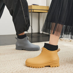 Women's Waterproof Rain Boots Elastic Band Anti-slip Heeled Comfort Shoes