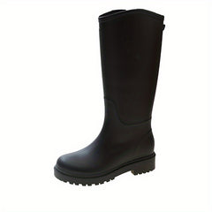 Women's Waterproof Knee High Rain Boots Anti slip Chunky Heeled Work Rain Boots