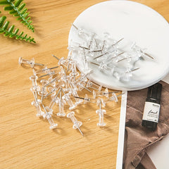 100pcs Small Transparent Plastic Nails for Photo Wall Decoration