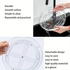 2pcs Rotating Shelf Storage Box Single Layer Turntable Rotating Storage Box
