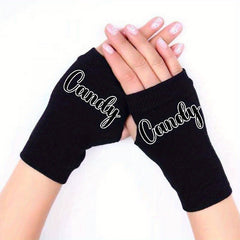 Print Fingerless Gloves Winter Cold Proof Stretch Unisex