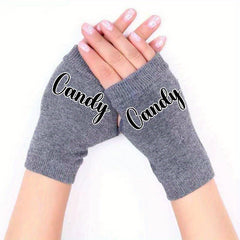 Print Fingerless Gloves Winter Cold Proof Stretch Unisex