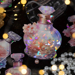 10pcs Shell Light Glass Bottle Stickers Decals, DIY Craft Decorative Art