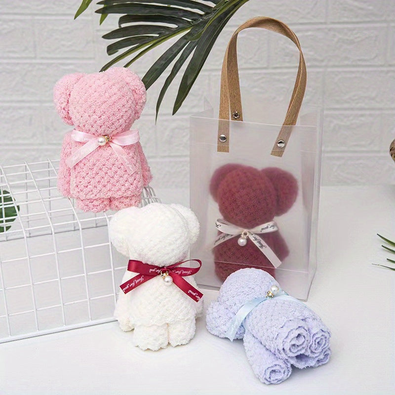 Frosted Teddy Bear Towel Wedding Bridesmaid Gift