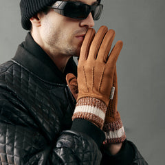 Retro Winter Riding Gloves Cold Wind Proof Thickened